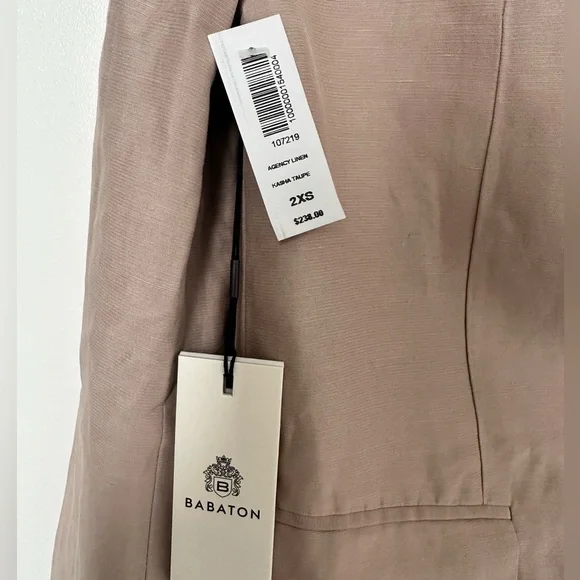 Agency Linen Blazer Kasha Taupe Size XXS - Picture 6 of 6